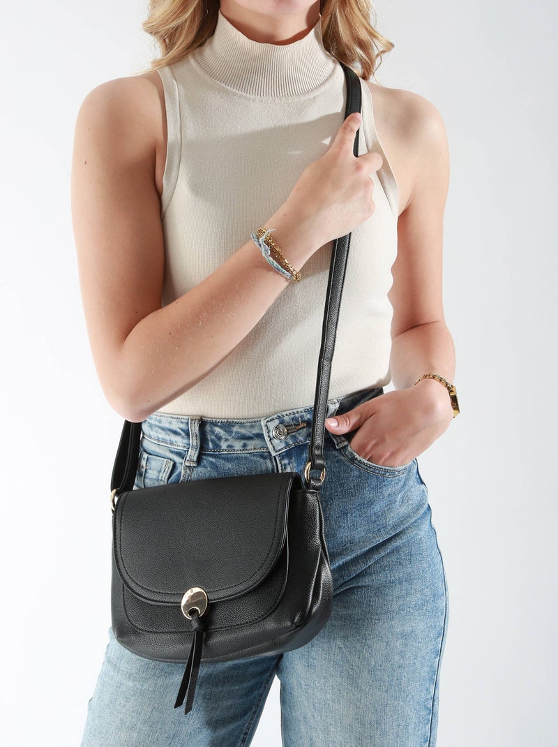Sac Bandoulière Soft Miniprix Toile Enduite Noir - Kiabi