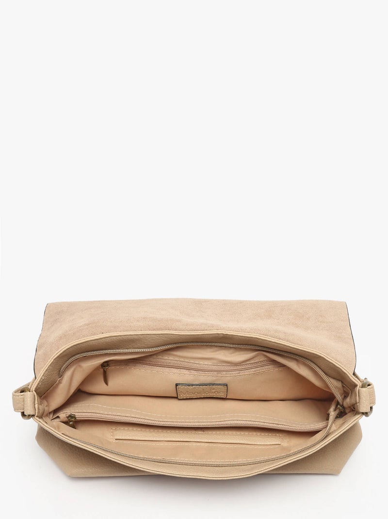Sac Bandoulière Soft Miniprix Toile Enduite Taupe - Kiabi