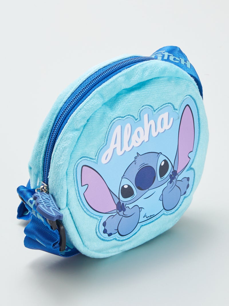 Sac bandoulière 'Stitch' en velours bleu - Kiabi