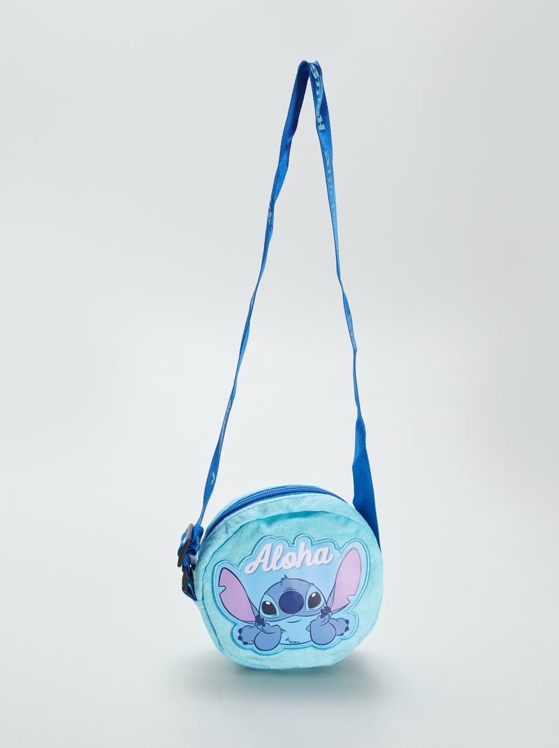 Sac bandoulière 'Stitch' en velours bleu - Kiabi