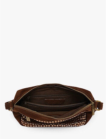 Sac bandoulière studs mandoline toile enduite