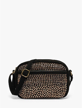 Sac bandoulière studs mandoline toile enduite