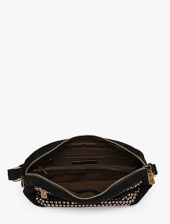 Sac bandoulière studs mandoline toile enduite
