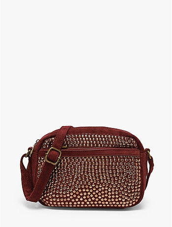 Sac bandoulière studs mandoline toile enduite