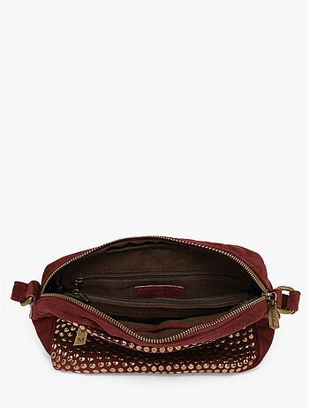 Sac bandoulière studs mandoline toile enduite