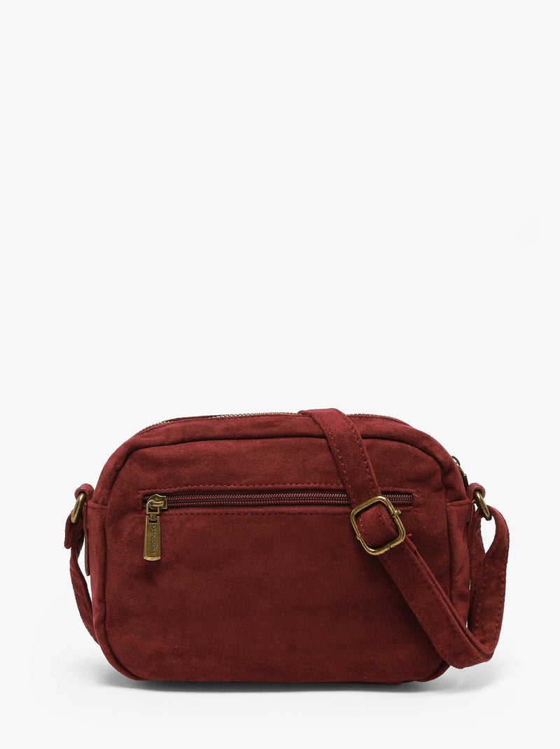 Sac bandoulière studs mandoline toile enduite Violet - Kiabi