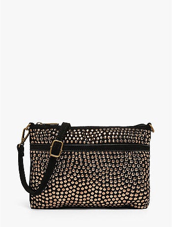 Sac bandoulière studs polyester mandoline toile enduite