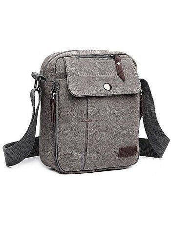 Sac bandoulière toile de coton style unisexe 17x23x7 cm - kono