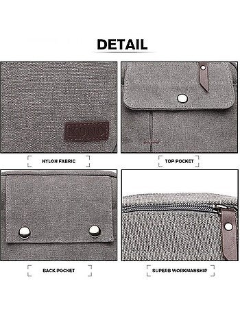 Sac bandoulière toile de coton style unisexe 17x23x7 cm - kono