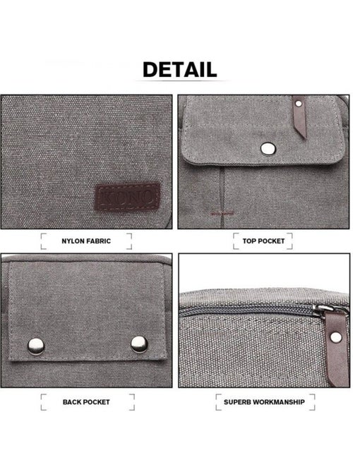 Sac bandoulière toile de coton style unisexe 17x23x7 cm - kono - Kiabi Sac bandoulière toile de coton style unisexe 17x23x7 cm - kono - Kiabi