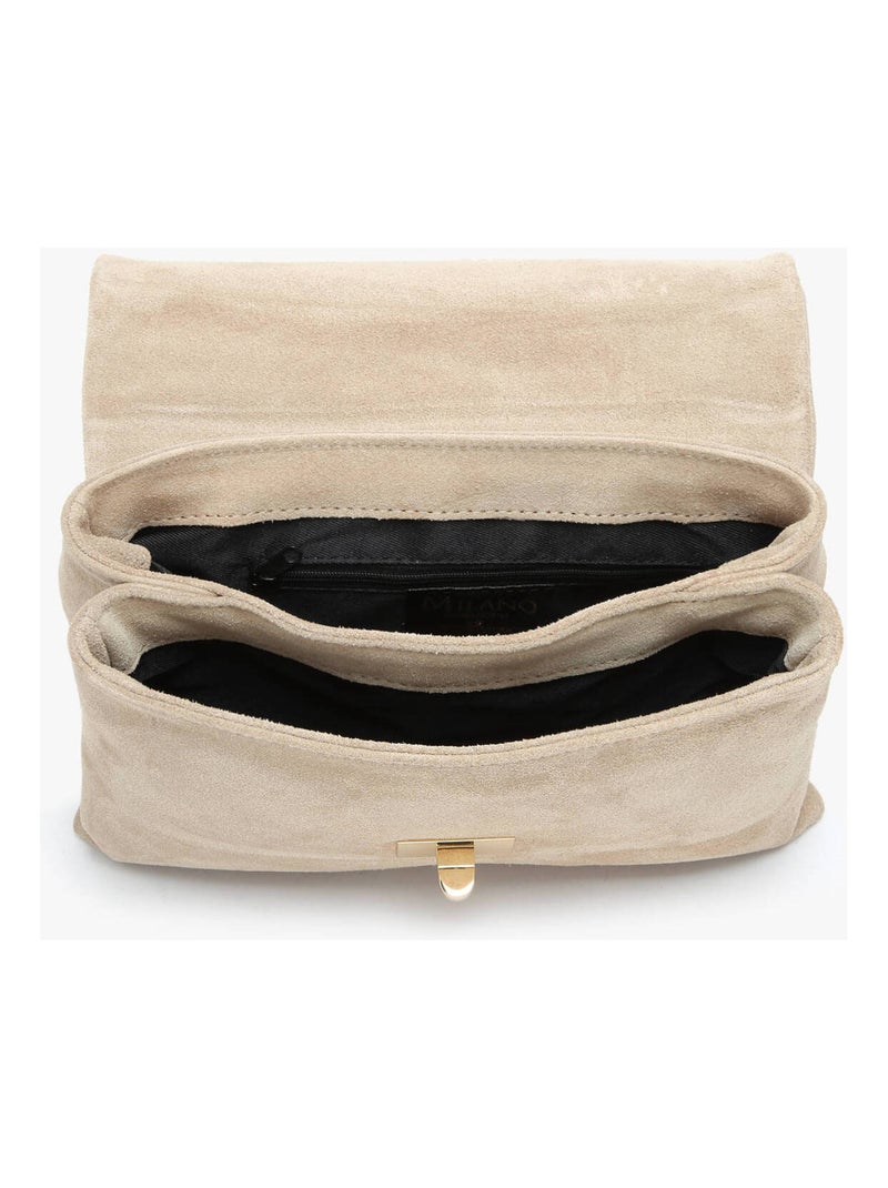 Sac Bandoulière Velvet Caviar Cuir Milano Cuir De Vachette Gris Beige - Kiabi