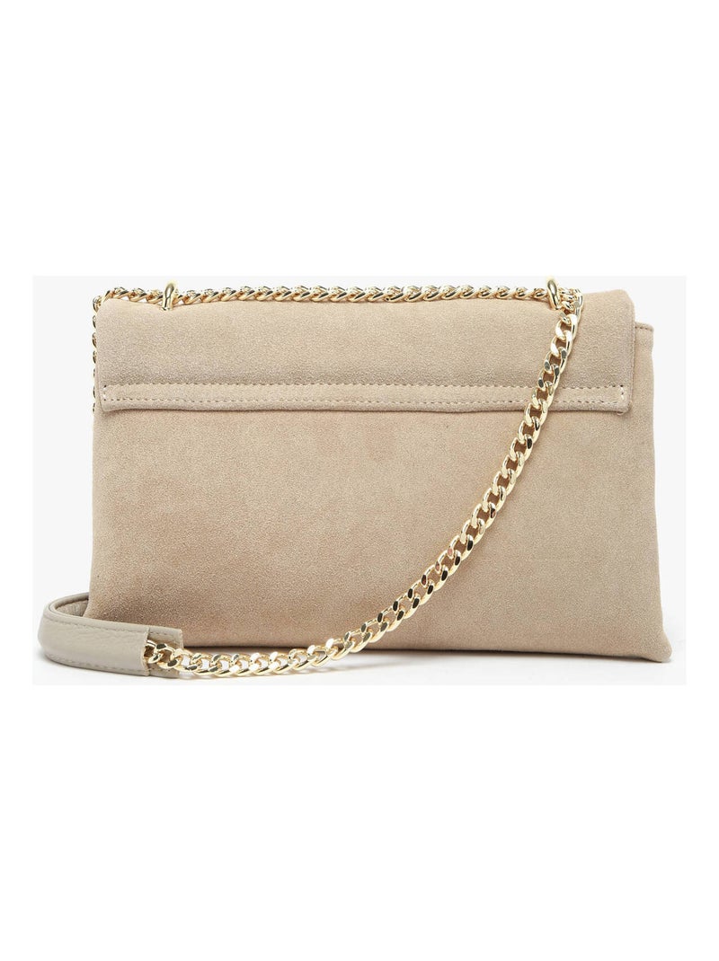 Sac Bandoulière Velvet Caviar Cuir Milano Cuir De Vachette Gris Beige - Kiabi