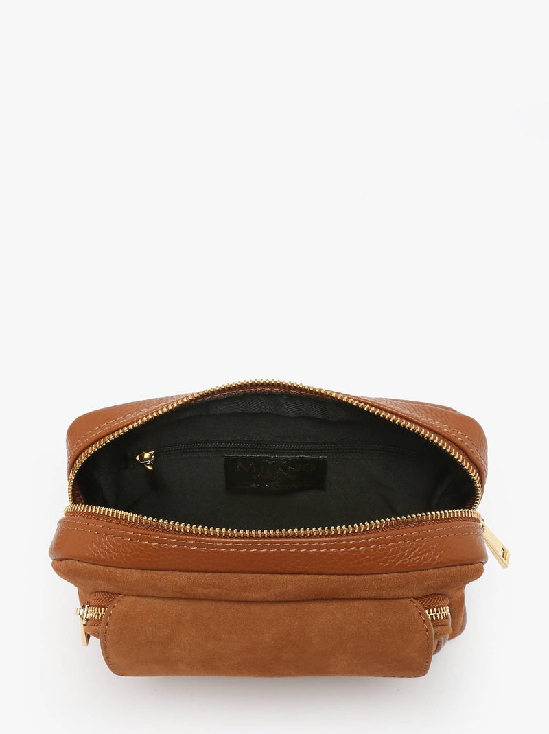 Sac Bandoulière Velvet Caviar Cuir Milano Cuir De Vachette Marron noisette - Kiabi