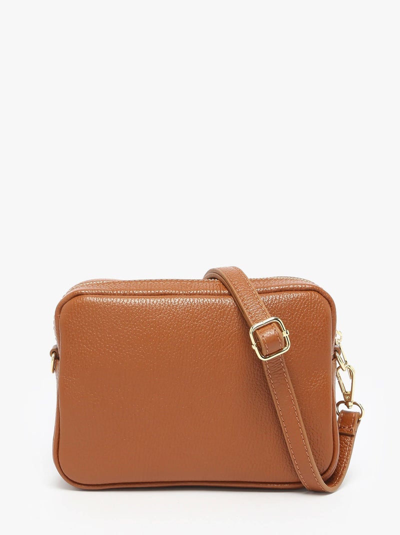 Sac Bandoulière Velvet Caviar Cuir Milano Cuir De Vachette Marron noisette - Kiabi