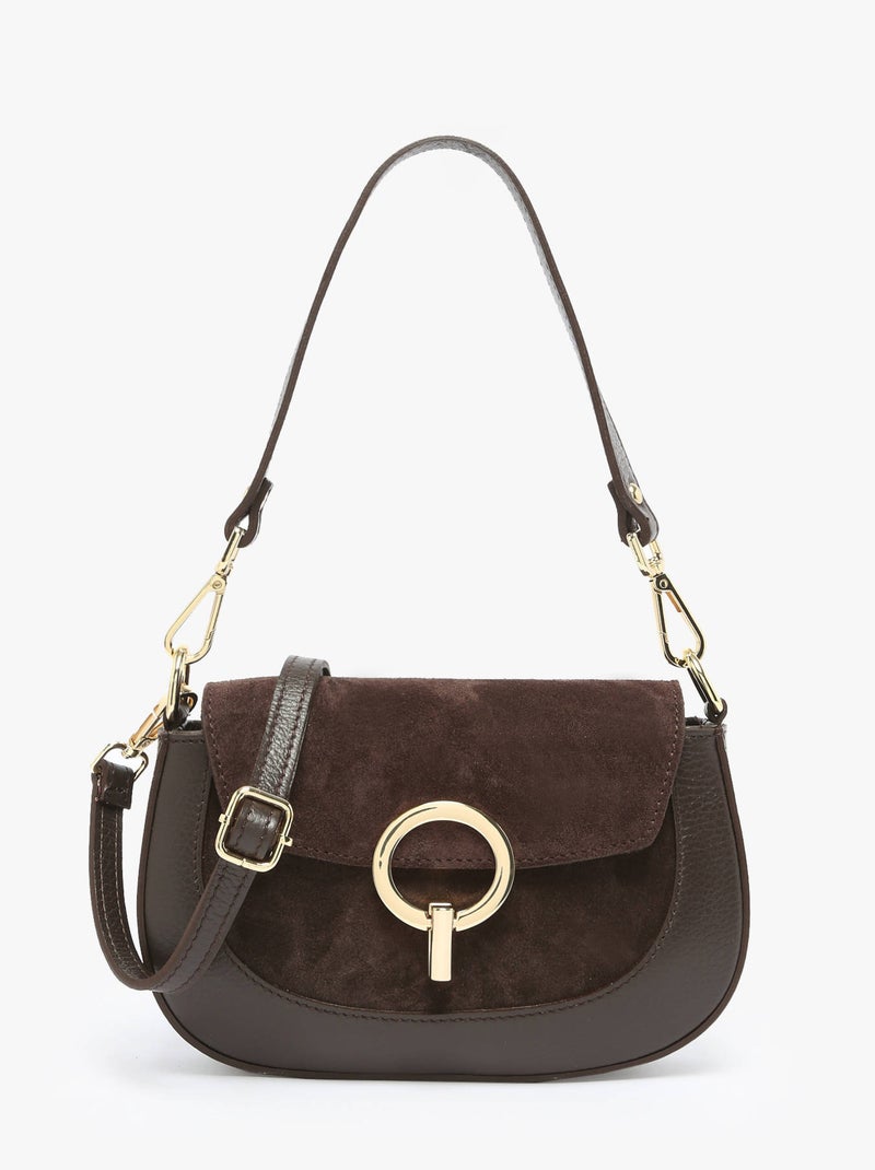 Sac Bandoulière Velvet Caviar Cuir Milano Cuir De Vachette Noir Rouge Noir - Kiabi
