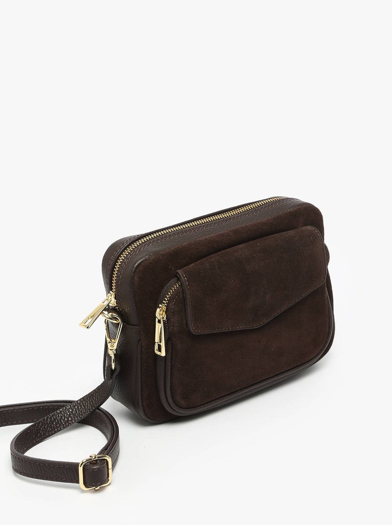 Sac Bandoulière Velvet Caviar Cuir Milano Cuir De Vachette Noir Rouge Noir - Kiabi
