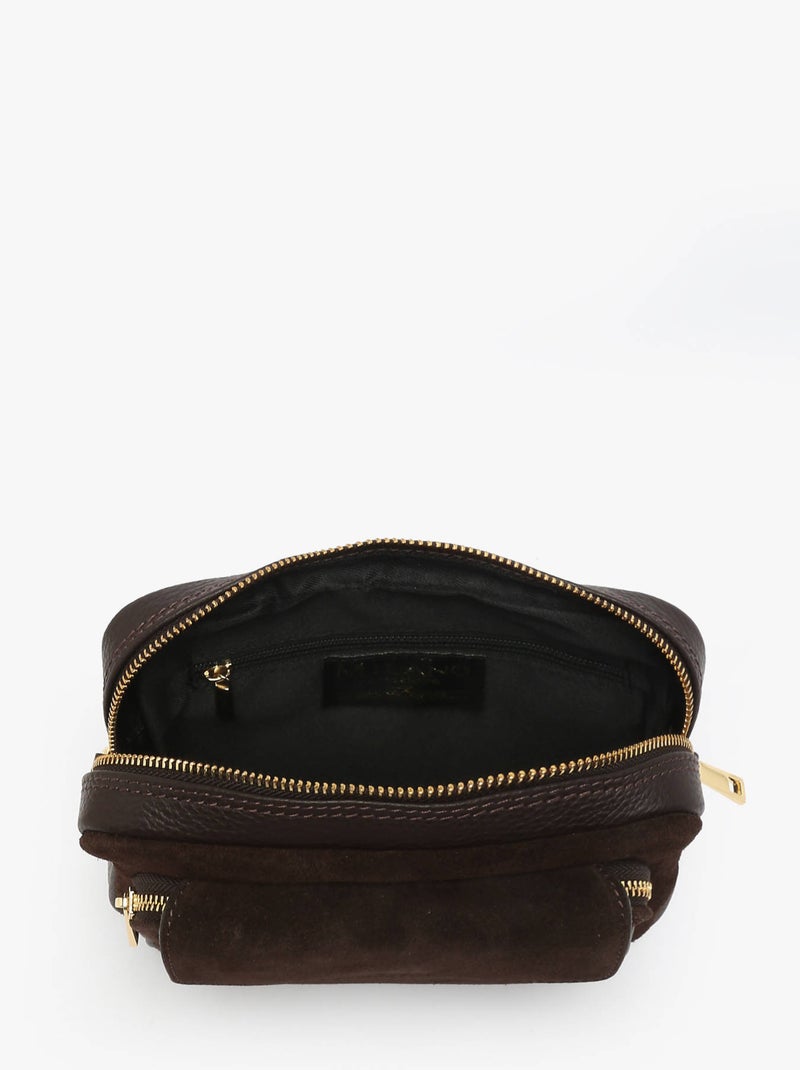 Sac Bandoulière Velvet Caviar Cuir Milano Cuir De Vachette Noir Rouge Noir - Kiabi
