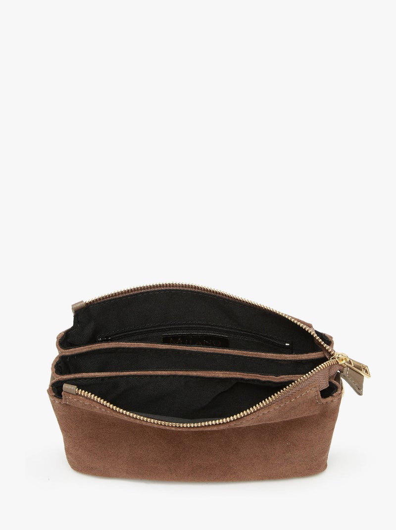Sac bandoulière velvet caviar cuir milano cuir de vachette Taupe - Kiabi