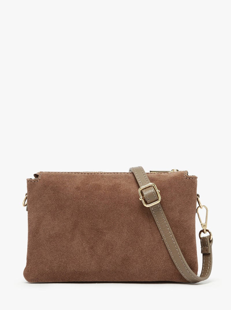 Sac bandoulière velvet caviar cuir milano cuir de vachette Taupe - Kiabi