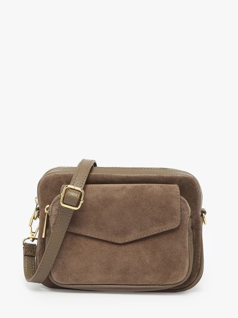 Sac Bandoulière Velvet Caviar Cuir Milano Cuir De Vachette Taupe - Kiabi