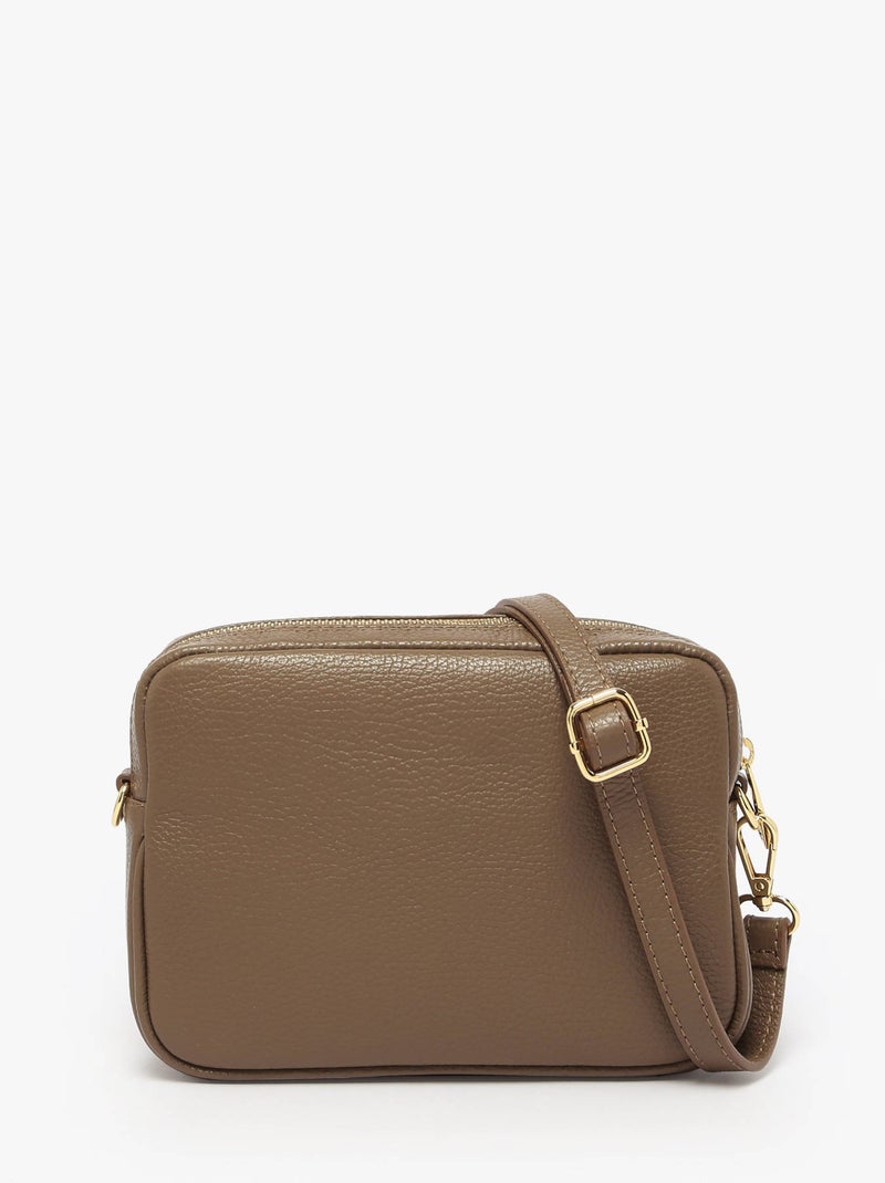Sac Bandoulière Velvet Caviar Cuir Milano Cuir De Vachette Taupe - Kiabi