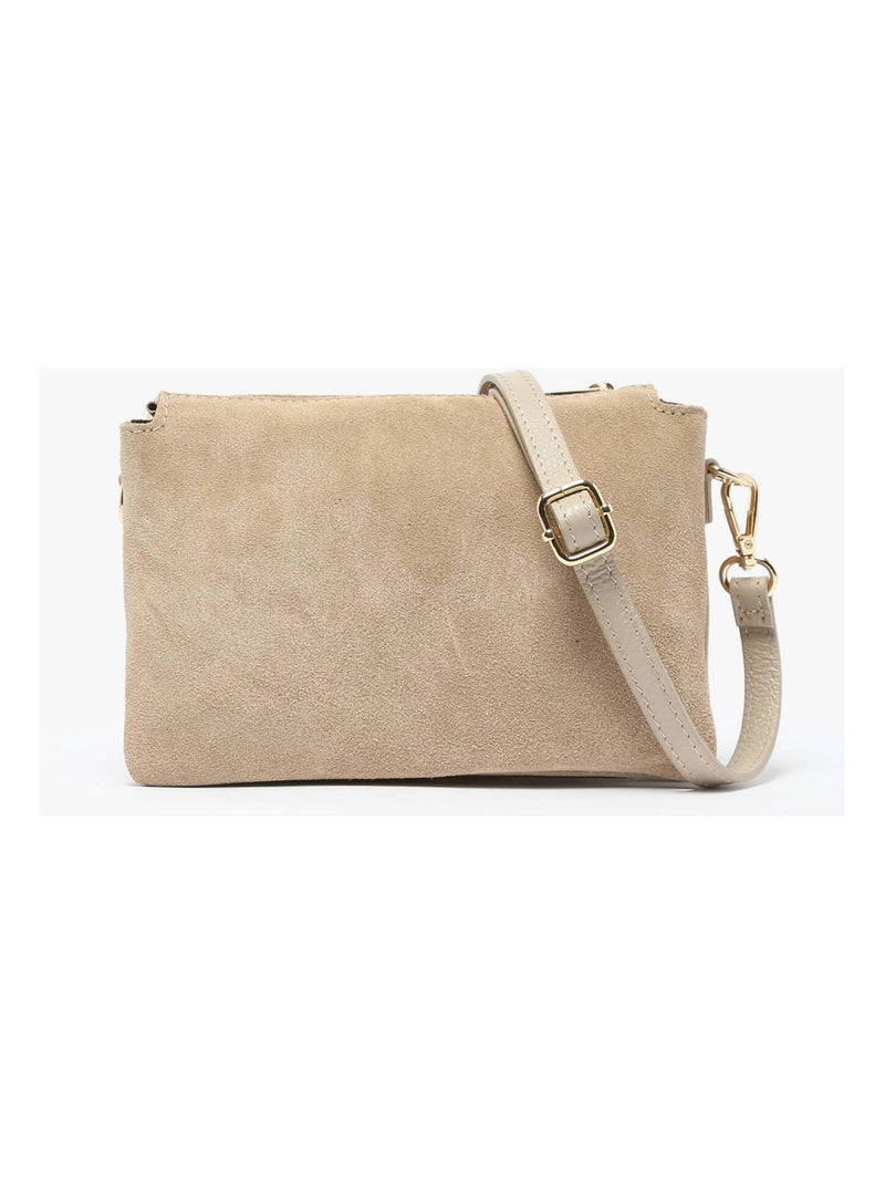 Sac Bandoulière Velvet Caviar Milano Cuir De Vachette Gris Beige - Kiabi