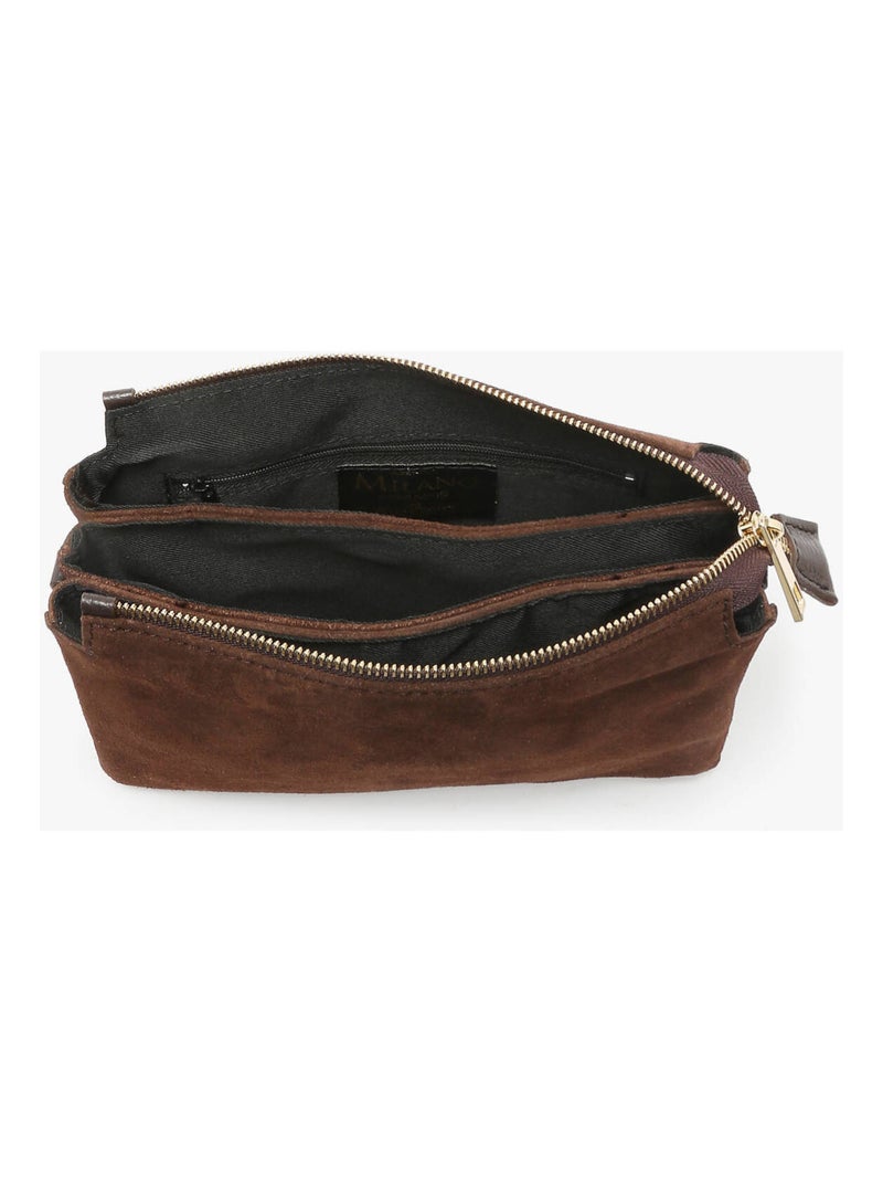 Sac Bandoulière Velvet Caviar Milano Cuir De Vachette Noir Rouge Noir - Kiabi