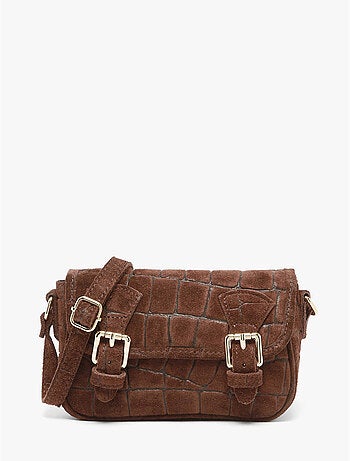 Sac bandoulière velvet croco cuir milano cuir de vachette