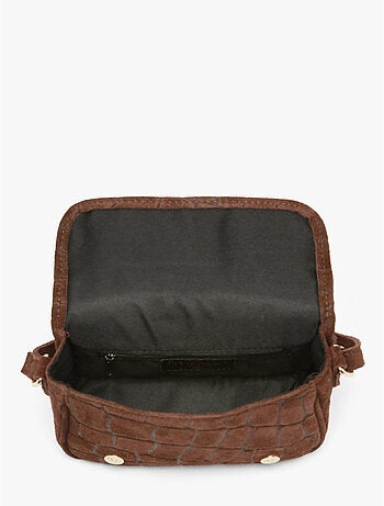 Sac bandoulière velvet croco cuir milano cuir de vachette