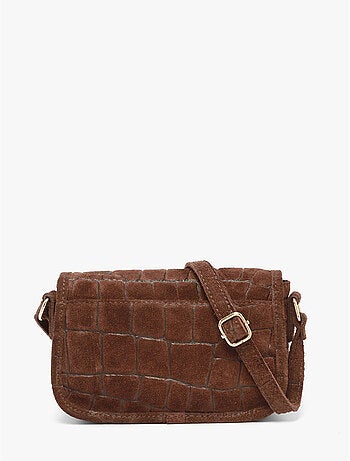 Sac bandoulière velvet croco cuir milano cuir de vachette