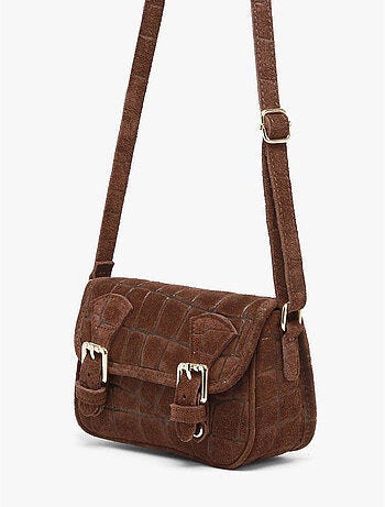 Sac bandoulière velvet croco cuir milano cuir de vachette