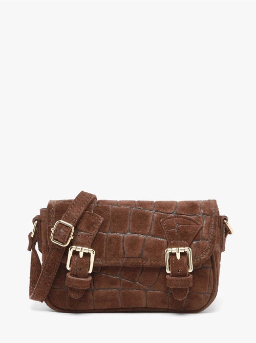 Sac bandoulière velvet croco cuir milano cuir de vachette - Kiabi Sac bandoulière velvet croco cuir milano cuir de vachette - Kiabi
