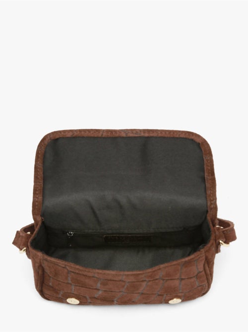 Sac bandoulière velvet croco cuir milano cuir de vachette - Kiabi Sac bandoulière velvet croco cuir milano cuir de vachette - Kiabi
