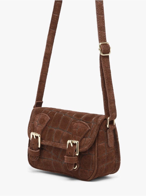 Sac bandoulière velvet croco cuir milano cuir de vachette - Kiabi Sac bandoulière velvet croco cuir milano cuir de vachette - Kiabi
