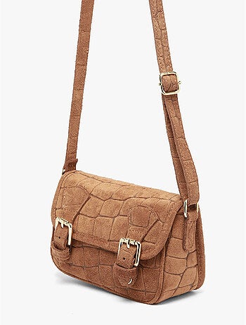Sac bandoulière velvet croco cuir milano cuir de vachette