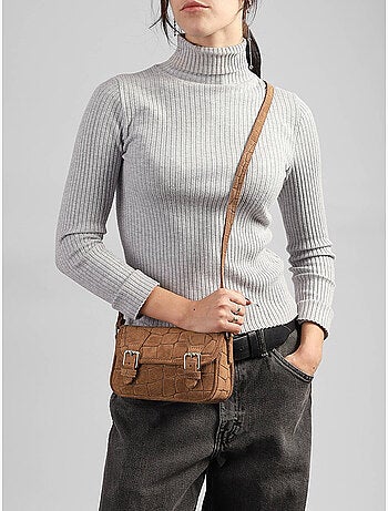 Sac bandoulière velvet croco cuir milano cuir de vachette