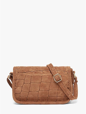 Sac bandoulière velvet croco cuir milano cuir de vachette