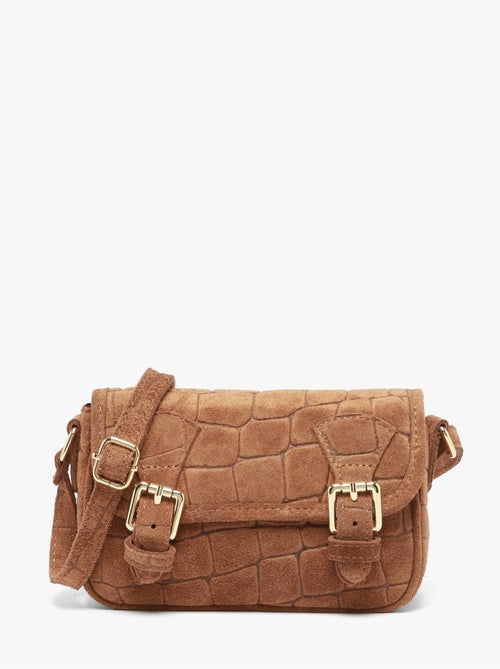 Sac bandoulière velvet croco cuir milano cuir de vachette - Kiabi Sac bandoulière velvet croco cuir milano cuir de vachette - Kiabi