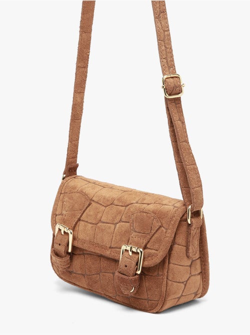 Sac bandoulière velvet croco cuir milano cuir de vachette - Kiabi Sac bandoulière velvet croco cuir milano cuir de vachette - Kiabi
