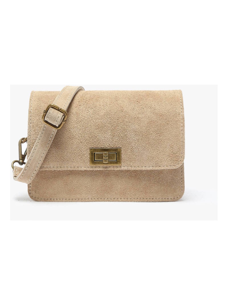 Sac Bandoulière Velvet Cuir Milano Cuir De Vachette Beige - Kiabi