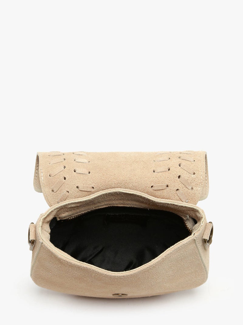 Sac Bandoulière Velvet Cuir Milano Cuir De Vachette Beige - Kiabi