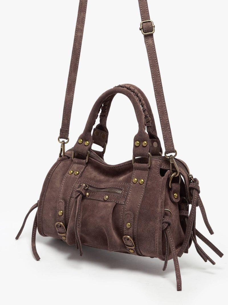 Sac Bandoulière Velvet Cuir Milano Cuir De Vachette Marron foncé - Kiabi