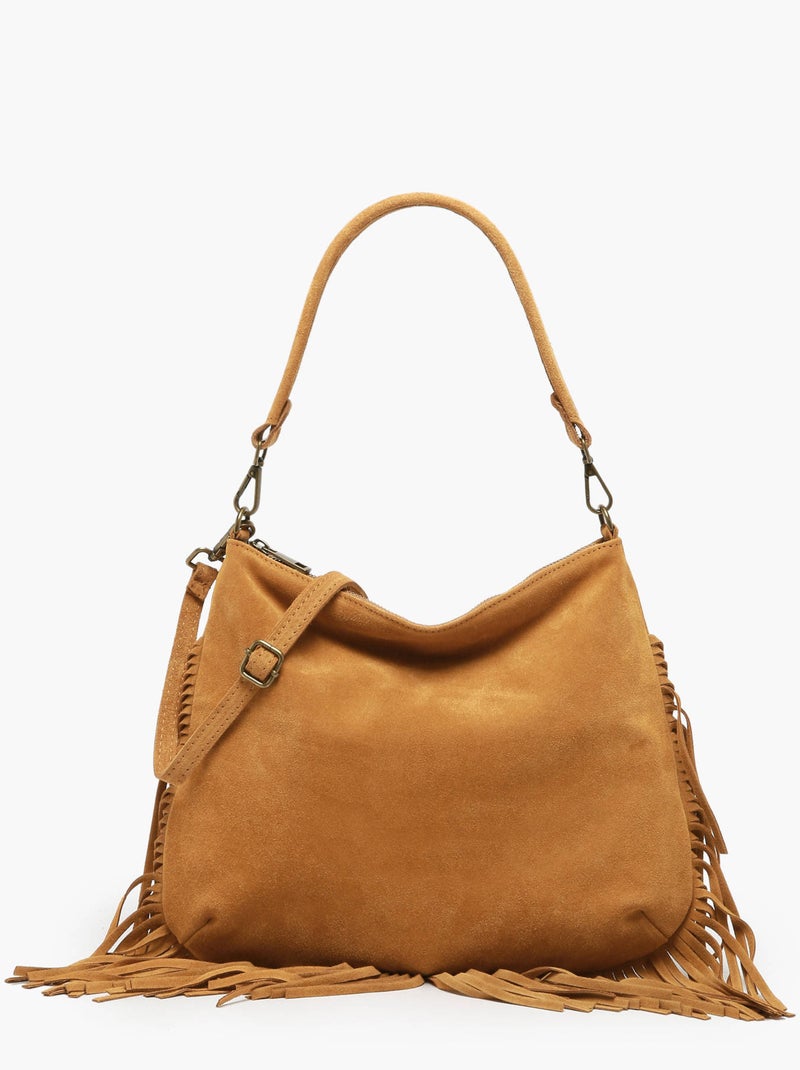 Sac Bandoulière Velvet Cuir Milano Cuir De Vachette Marron havane - Kiabi
