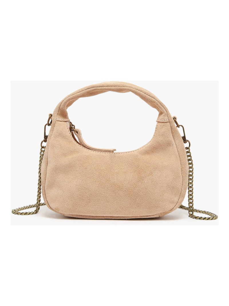 Sac Bandoulière Velvet Cuir Milano Cuir De Vachette Marron noisette - Kiabi