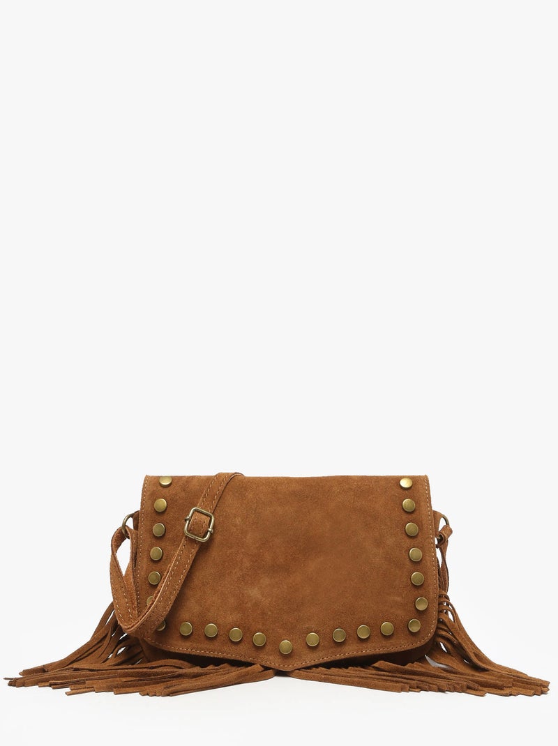 Sac Bandoulière Velvet Cuir Milano Cuir De Vachette Marron tabac - Kiabi