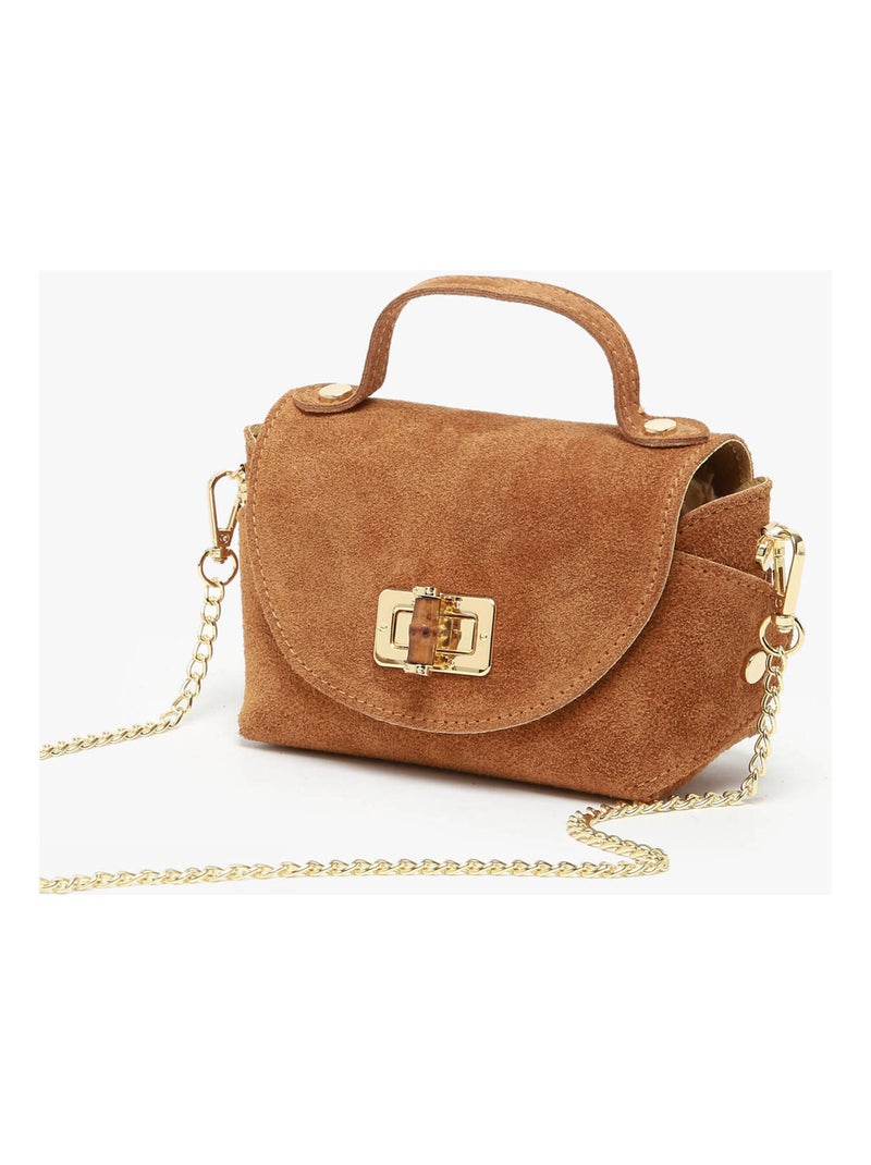 Sac Bandoulière Velvet Cuir Milano Cuir De Vachette Marron tabac - Kiabi