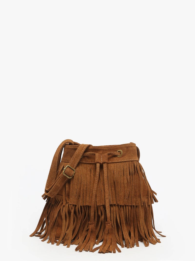 Sac Bandoulière Velvet Cuir Milano Cuir De Vachette Marron tabac - Kiabi