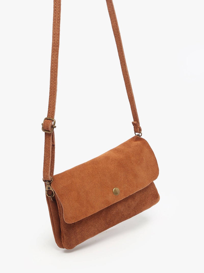 Sac Bandoulière Velvet Cuir Milano Cuir De Vachette Marron tabac - Kiabi