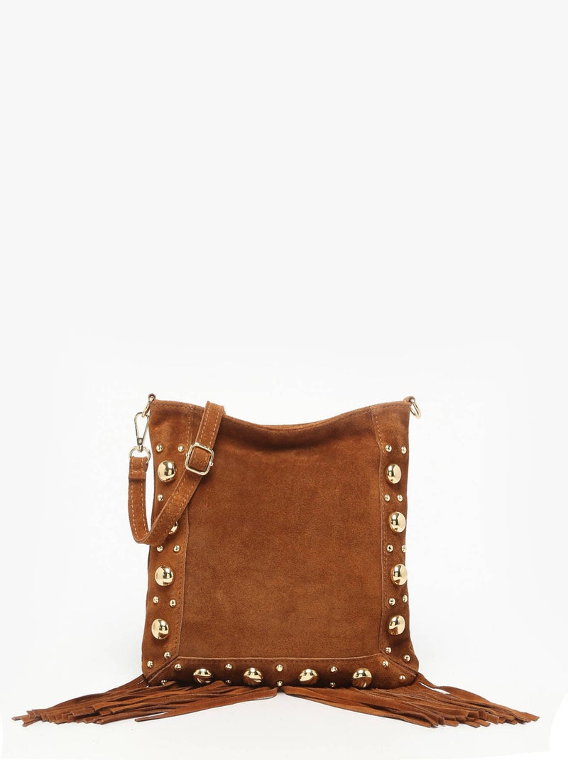 Sac Bandoulière Velvet Cuir Milano Cuir De Vachette Marron tabac - Kiabi