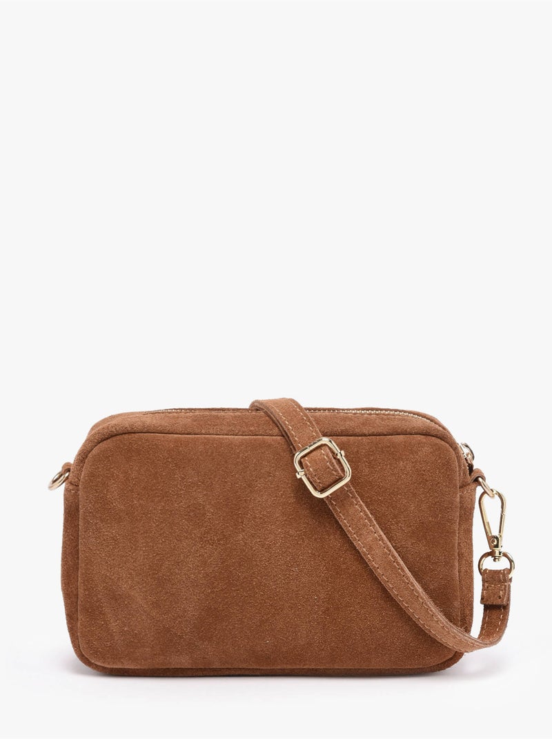 Sac bandoulière velvet cuir milano cuir de vachette Marron tabac - Kiabi